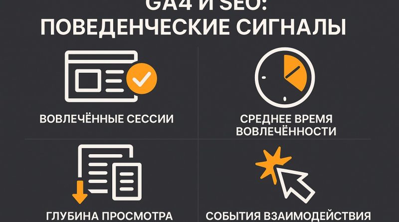 схема поведенческих сигналов GA4 для SEO