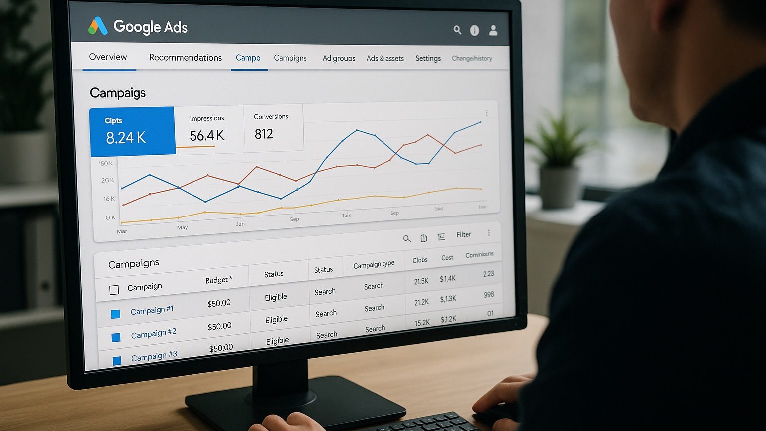 интерфейс Google Ads