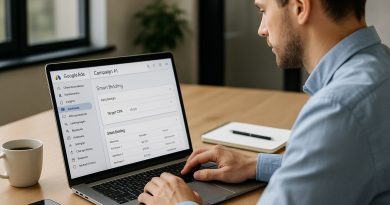 специалист настраивает кампанию Google Ads Smart Bidding